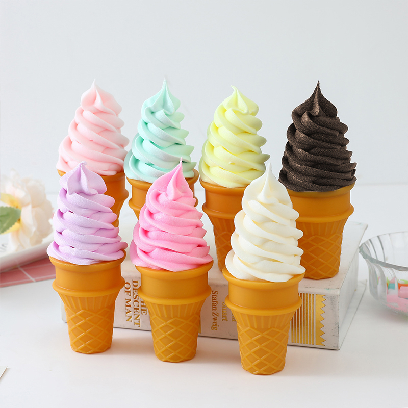 Photography Of Food - シミュレーションクリスピーアイスクリームモデル現実的な人工食品モデル偽食品デザートアイスクリームコーン写真撮影装飾小道具