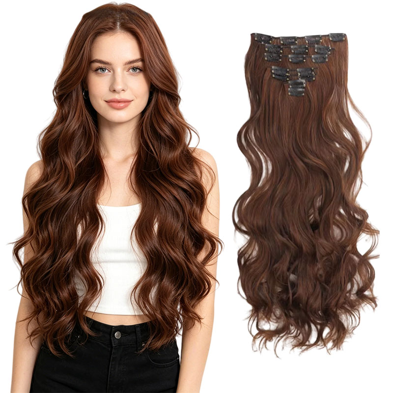 Photography Date - 20インチのロングウェーブヘアエクステンション、天然合成ヘアピース、複数の色が用意されており、日常着用に適しています。 デート、写真撮影、パーティー、その他の機会に最適です。