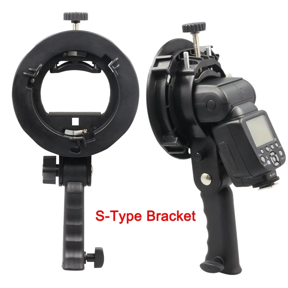 Beauty Dish Softbox - S-type-godoxフラッシュ用のハンドルグリップスタンド,Speedliteフラッシュ用のソフトボックスホルダー