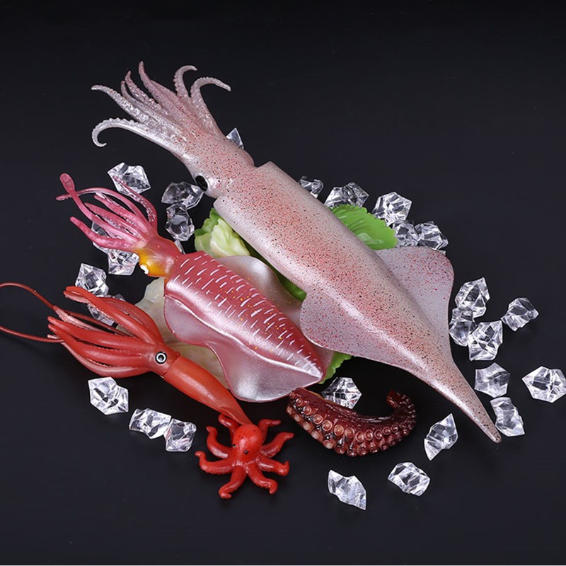 Photography Of Food - シミュレーションイカモデルキッチン写真撮影用偽食品シーフードバーベキューアクセサリー窓装飾写真撮影小道具