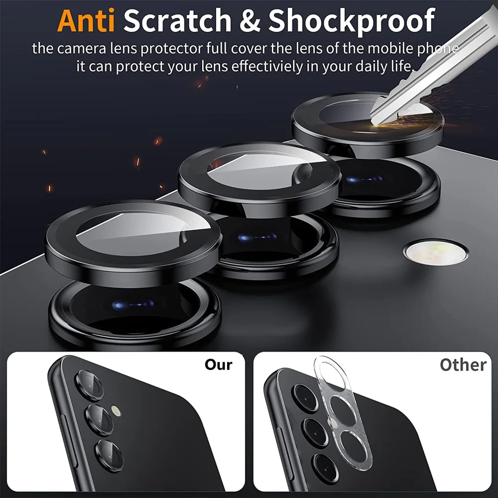 Photography Kit Samsung S26 Ultra - Samsung Galaxy S25 FE 5G用カメラレンズプロテクター、アルミリング付き9H HD強化ガラス、S26