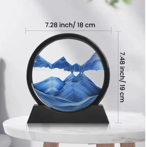 2026年 3D砂時計 流砂アート絵画 丸型ガラス 深海風景 - Photography Job のレビューと価格
