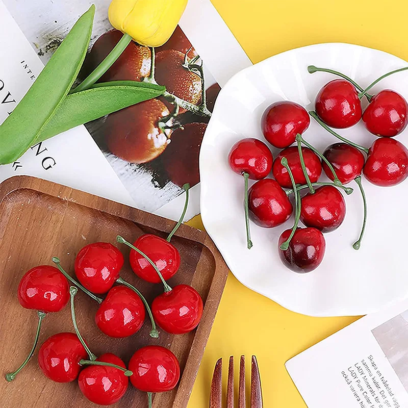 30 個偽チェリーシミュレーションチェリーオーナメントクラフ - Photography Of Food のレビューと価格