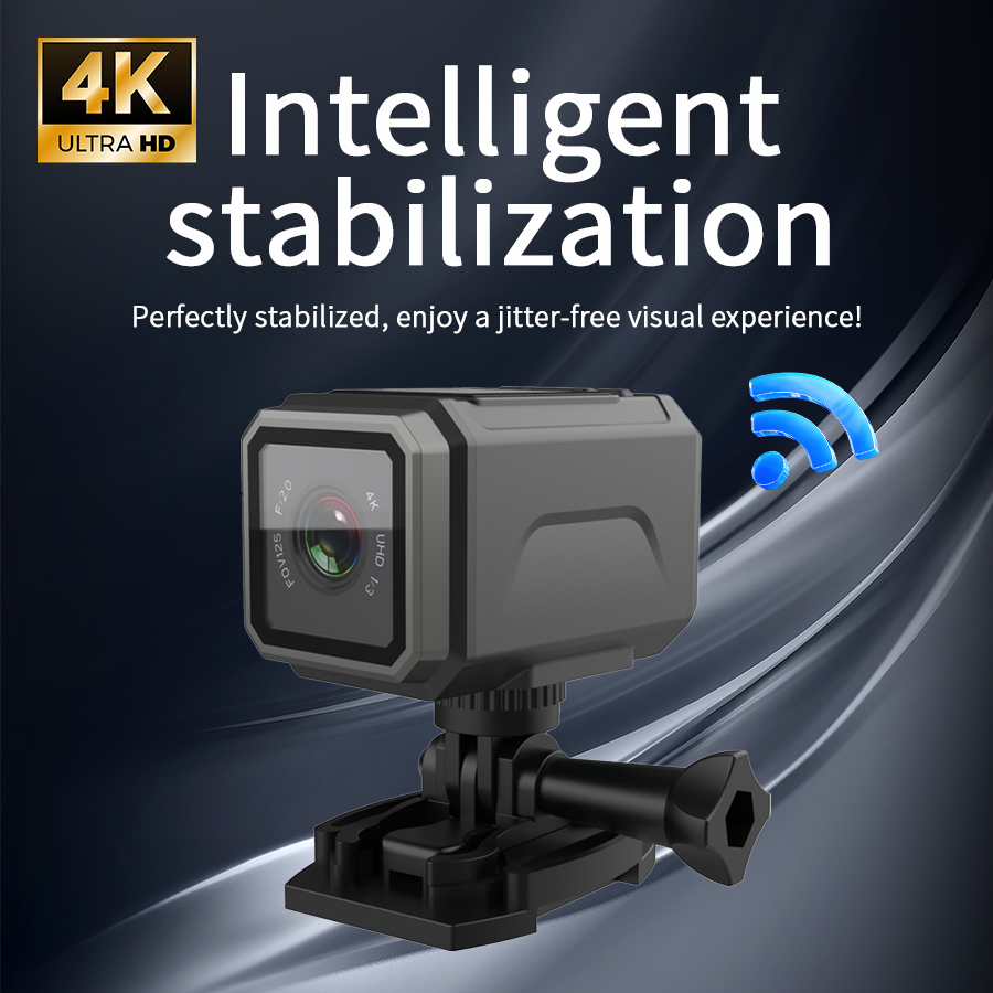 4K EIS アクションカメラ 125 °   広角WiFi - Photography Date のレビューと価格